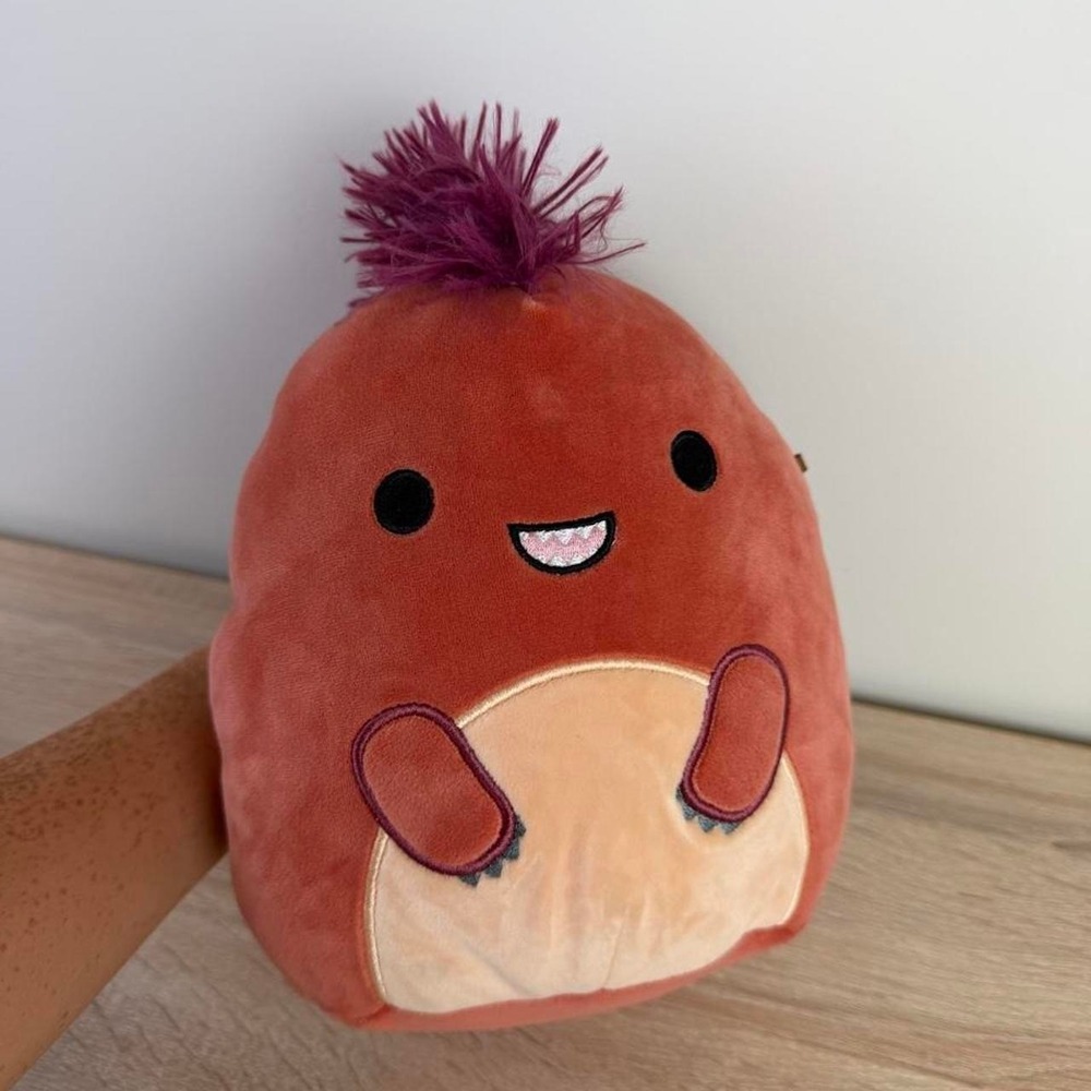 Squishmallow 8' Kelly The Brown Dino with Mohawk